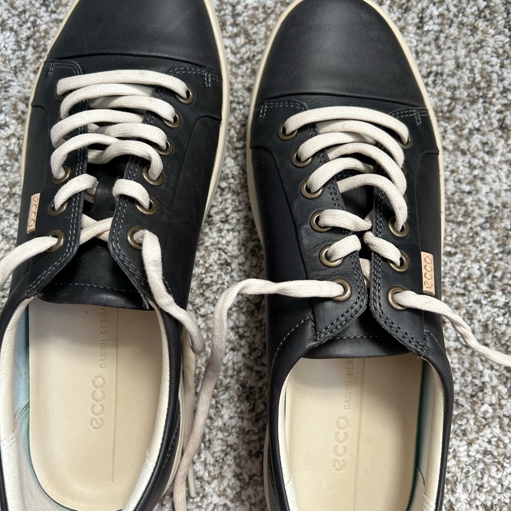 ECCO Soft 7 Black Leather Sneakers - Picture 8 of 8